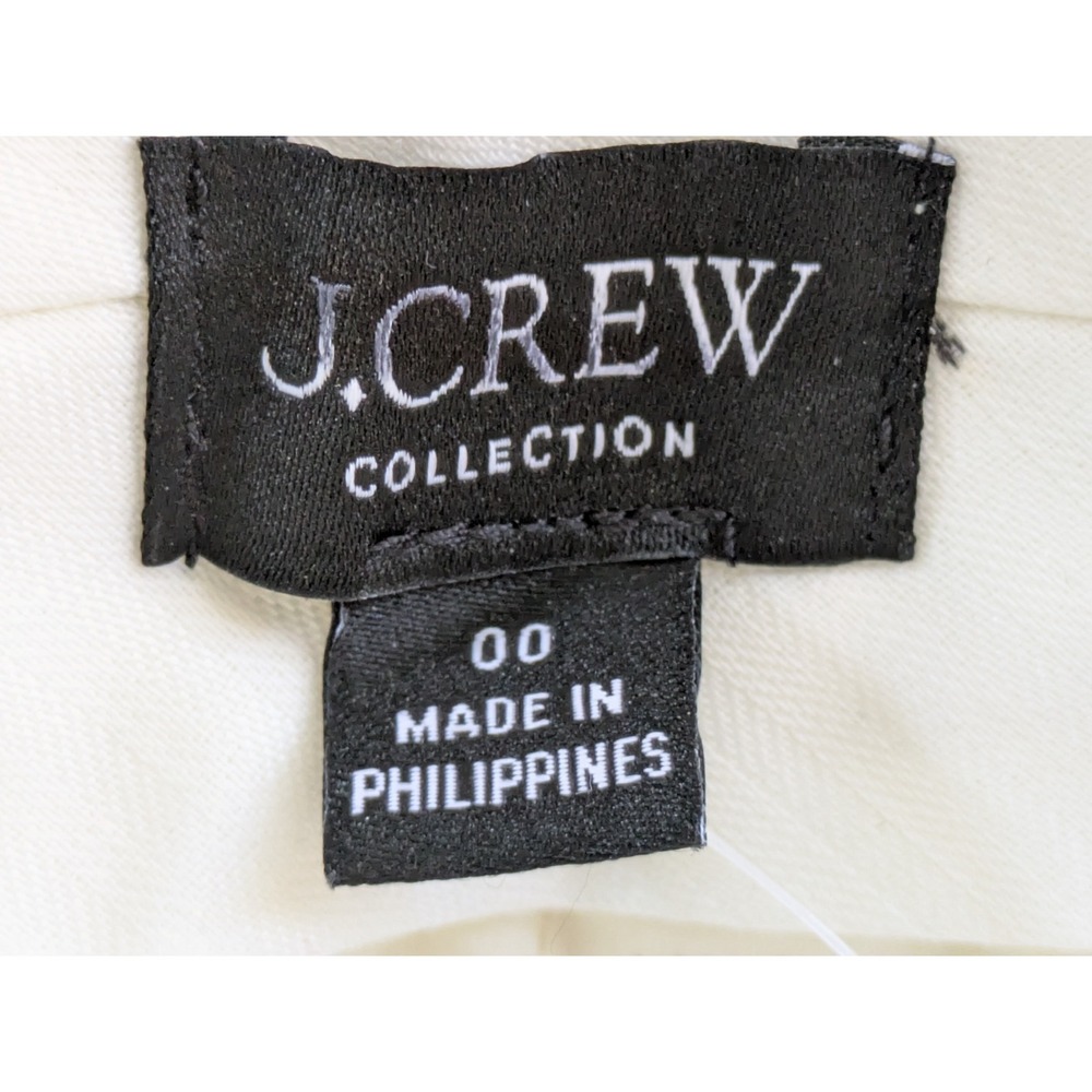 J. Crew Collection high-rise Portia pant tuxedo wool Sze 00 Ivory NWT $220 CF810 - Picture 5 of 10